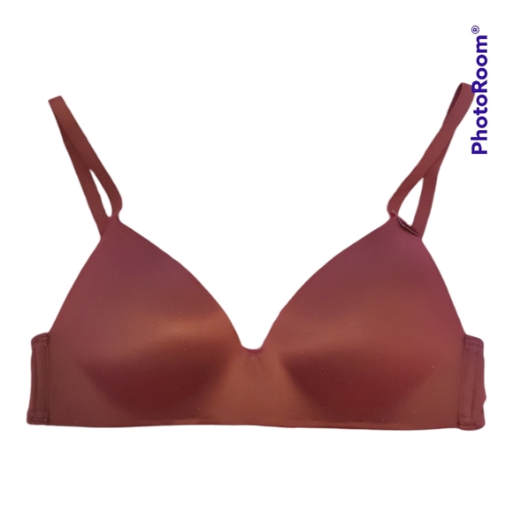 LA SENZA Dark Burgundy Wireless Push Up Bra - Size XS, 32A - Picture 1 of 4